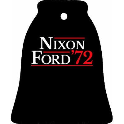 Nixon F.O.R.D Retro Election 1972 Ceramic Bell Ornament