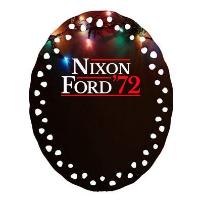 Nixon F.O.R.D Retro Election 1972 Ceramic Oval Ornament