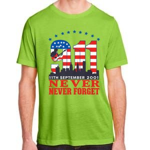 Never Forget September 11 2001 Memorial Day American Flag Adult ChromaSoft Performance T-Shirt