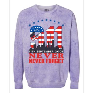 Never Forget September 11 2001 Memorial Day American Flag Colorblast Crewneck Sweatshirt