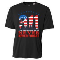 Never Forget September 11 2001 Memorial Day American Flag Cooling Performance Crew T-Shirt