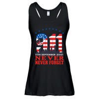 Never Forget September 11 2001 Memorial Day American Flag Ladies Essential Flowy Tank