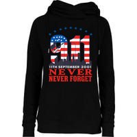 Never Forget September 11 2001 Memorial Day American Flag Womens Funnel Neck Pullover Hood