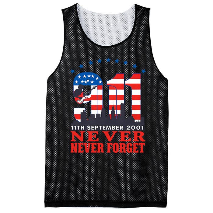 Never Forget September 11 2001 Memorial Day American Flag Mesh Reversible Basketball Jersey Tank