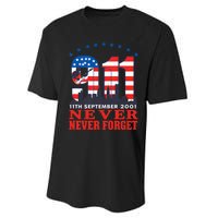 Never Forget September 11 2001 Memorial Day American Flag Performance Sprint T-Shirt