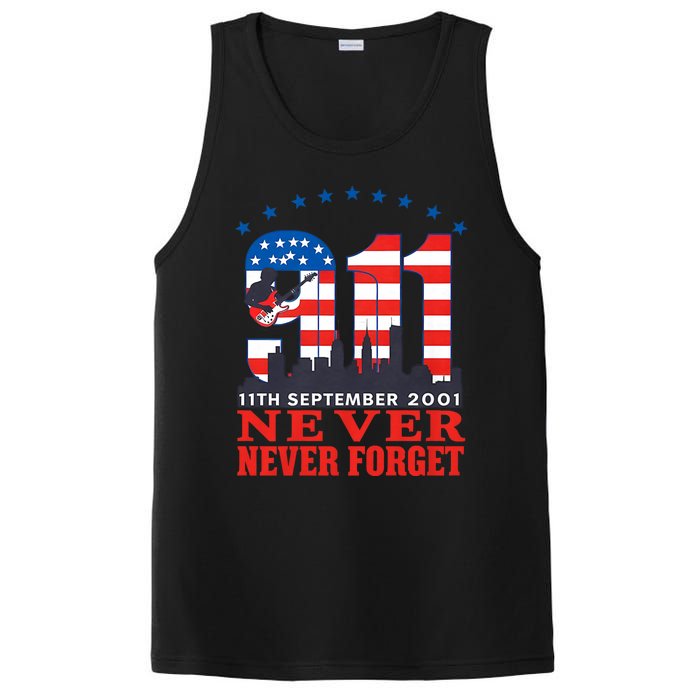 Never Forget September 11 2001 Memorial Day American Flag PosiCharge Competitor Tank