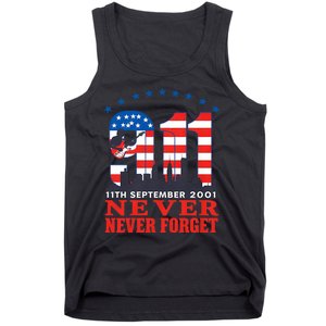 Never Forget September 11 2001 Memorial Day American Flag Tank Top