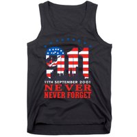 Never Forget September 11 2001 Memorial Day American Flag Tank Top