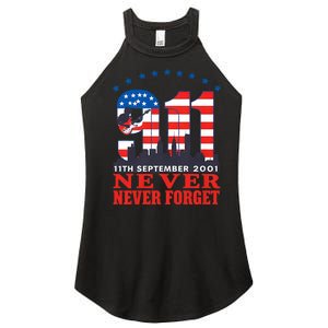 Never Forget September 11 2001 Memorial Day American Flag Women's Perfect Tri Rocker Tank