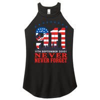 Never Forget September 11 2001 Memorial Day American Flag Women's Perfect Tri Rocker Tank