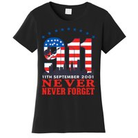 Never Forget September 11 2001 Memorial Day American Flag Women's T-Shirt