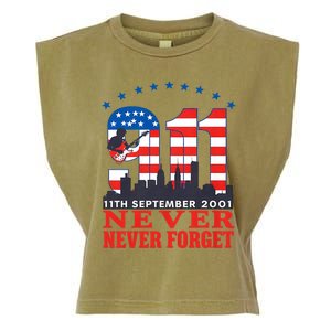 Never Forget September 11 2001 Memorial Day American Flag Garment-Dyed Women's Muscle Tee