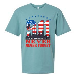 Never Forget September 11 2001 Memorial Day American Flag Sueded Cloud Jersey T-Shirt