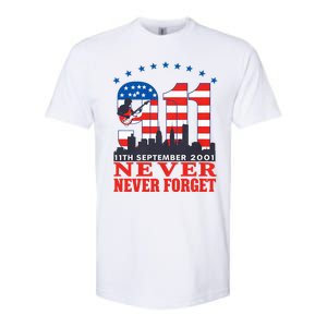 Never Forget September 11 2001 Memorial Day American Flag Softstyle CVC T-Shirt