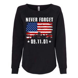 Never Forget September 11 2001 Memorial Day American Flag Womens California Wash Sweatshirt