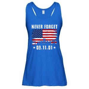 Never Forget September 11 2001 Memorial Day American Flag Ladies Essential Flowy Tank