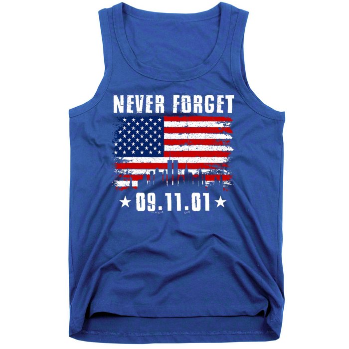 Never Forget September 11 2001 Memorial Day American Flag Tank Top