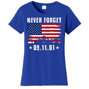 Never Forget September 11 2001 Memorial Day American Flag Women's T-Shirt