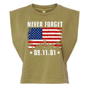 Never Forget September 11 2001 Memorial Day American Flag Garment-Dyed Women's Muscle Tee