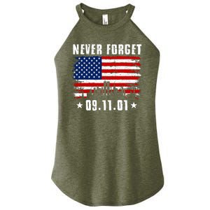 Never Forget September 11 2001 Memorial Day American Flag Women's Perfect Tri Rocker Tank