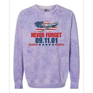 Never Forget September 11 2001 Memorial Day American Flag Colorblast Crewneck Sweatshirt