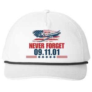 Never Forget September 11 2001 Memorial Day American Flag Snapback Five-Panel Rope Hat