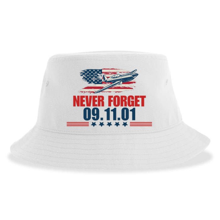 Never Forget September 11 2001 Memorial Day American Flag Sustainable Bucket Hat