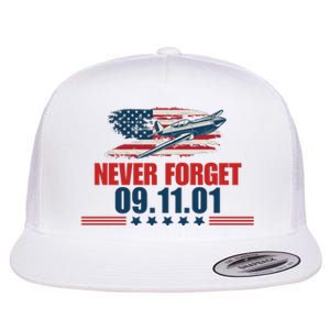 Never Forget September 11 2001 Memorial Day American Flag Flat Bill Trucker Hat