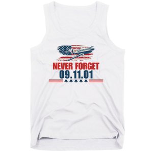 Never Forget September 11 2001 Memorial Day American Flag Tank Top