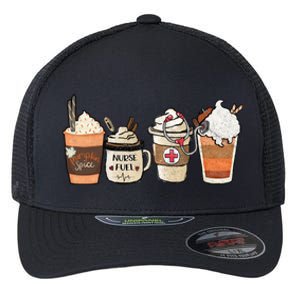 Nurse Fuel Spiced Coffee Thanksgiving Stethoscope Gift Flexfit Unipanel Trucker Cap