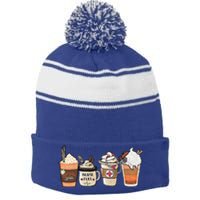 Nurse Fuel Spiced Coffee Thanksgiving Stethoscope Gift Stripe Pom Pom Beanie