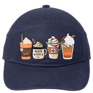 Nurse Fuel Spiced Coffee Thanksgiving Stethoscope Gift 7-Panel Snapback Hat