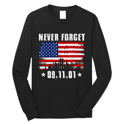 Never Forget September 11 2001 Memorial Day American Flag Long Sleeve Shirt