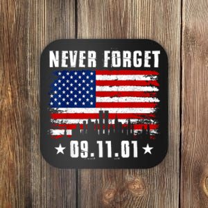 Never Forget September 11 2001 Memorial Day American Flag Coaster