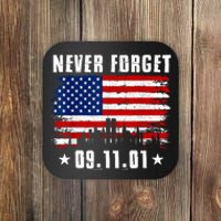 Never Forget September 11 2001 Memorial Day American Flag Coaster