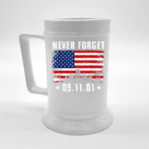 Never Forget September 11 2001 Memorial Day American Flag Beer Stein