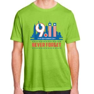 Never Forget September 11 2001 Memorial Day American Flag Adult ChromaSoft Performance T-Shirt