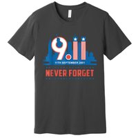 Never Forget September 11 2001 Memorial Day American Flag Premium T-Shirt