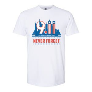 Never Forget September 11 2001 Memorial Day American Flag Softstyle® CVC T-Shirt