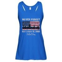 Never Forget September 11 2001 Memorial Day American Flag Ladies Essential Flowy Tank