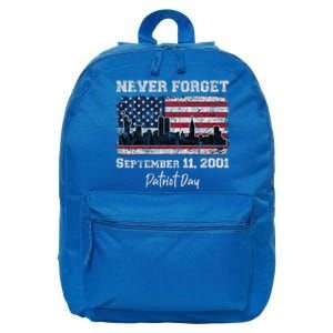 Never Forget September 11 2001 Memorial Day American Flag 16 in Basic Backpack