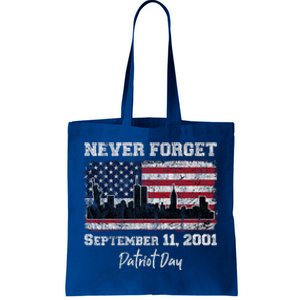 Never Forget September 11 2001 Memorial Day American Flag Tote Bag