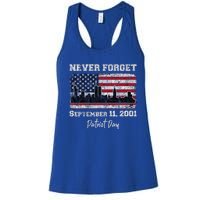 Never Forget September 11 2001 Memorial Day American Flag Women's Racerback Tank