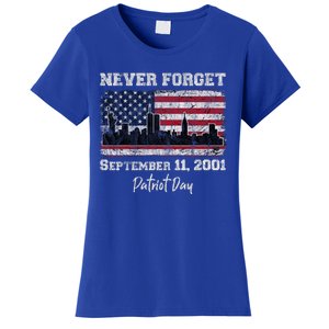 Never Forget September 11 2001 Memorial Day American Flag Women's T-Shirt