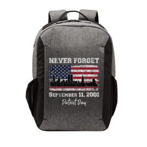 Never Forget September 11 2001 Memorial Day American Flag Vector Backpack