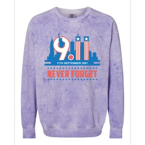 Never Forget September 11 2001 Memorial Day American Flag Colorblast Crewneck Sweatshirt