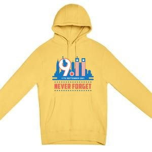 Never Forget September 11 2001 Memorial Day American Flag Premium Pullover Hoodie