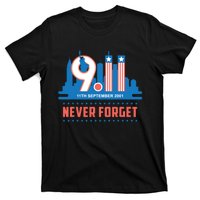 Never Forget September 11 2001 Memorial Day American Flag T-Shirt