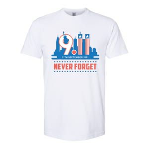 Never Forget September 11 2001 Memorial Day American Flag Softstyle CVC T-Shirt