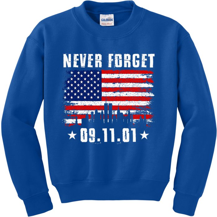 Never Forget September 11 2001 Memorial Day Kids Sweatshirt